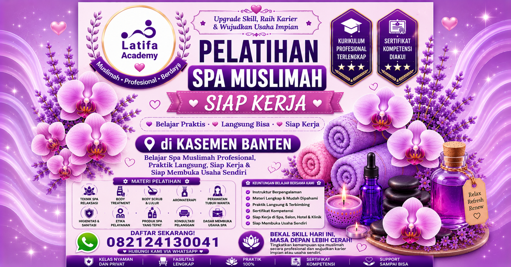 Pelatihan Spa Muslimah Siap Kerja di Kasemen Banten 082124130041